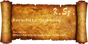 Kerschitz Szabolcs névjegykártya